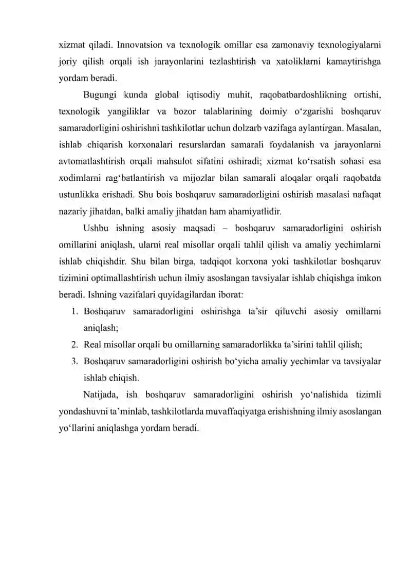 Boshqaruv Samaradorligini Oshirish Omillari: Real Misollar va Yechimlar 3