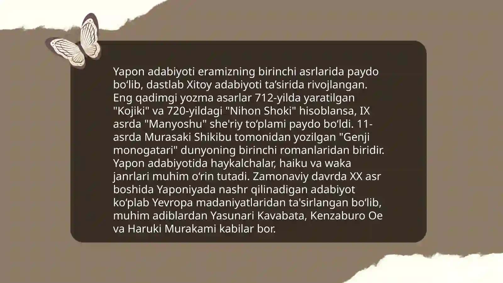 Yapon adabiyot tarixi 3