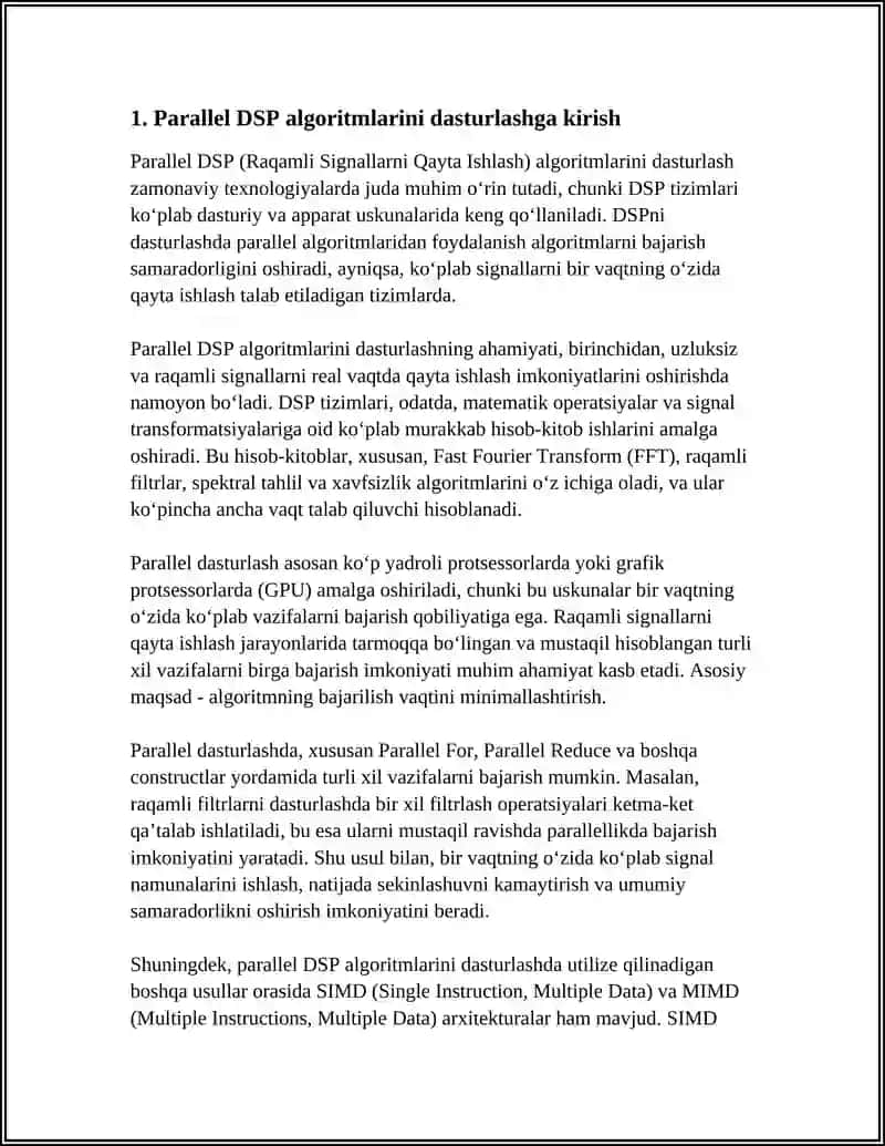 Parallel DSP Algoritmlarini Dasturlash 3