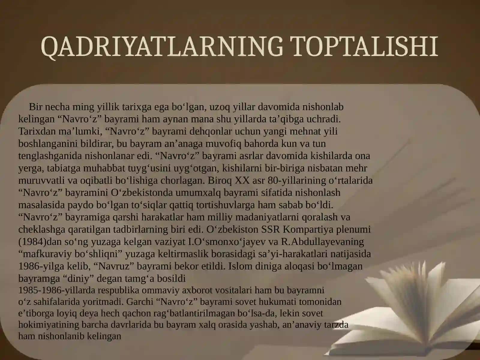 Oʻzbekistonning ijtimoiy siyosiy jarayonlari XX asr 80-yillar o‘rtalarida 3