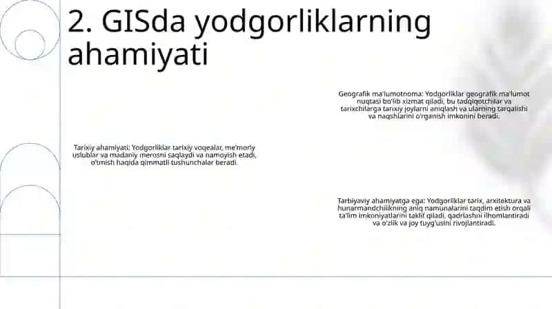 Gis Dasturida Yodgorliklar Haqida Malumotlar 3