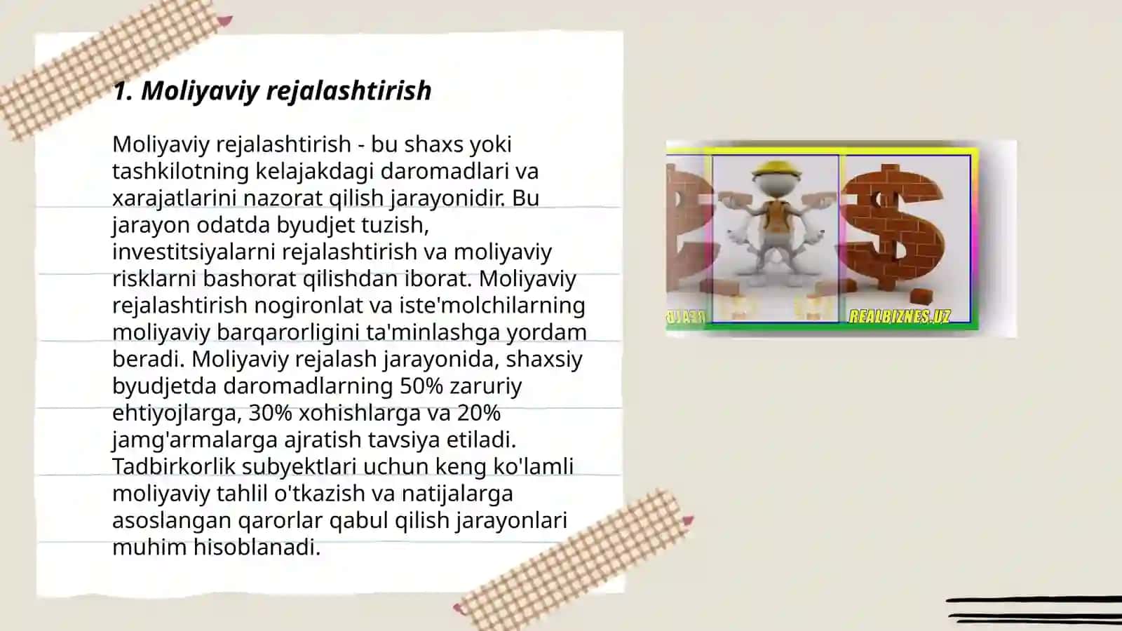 Moliyaviy Rejalashtirish 3