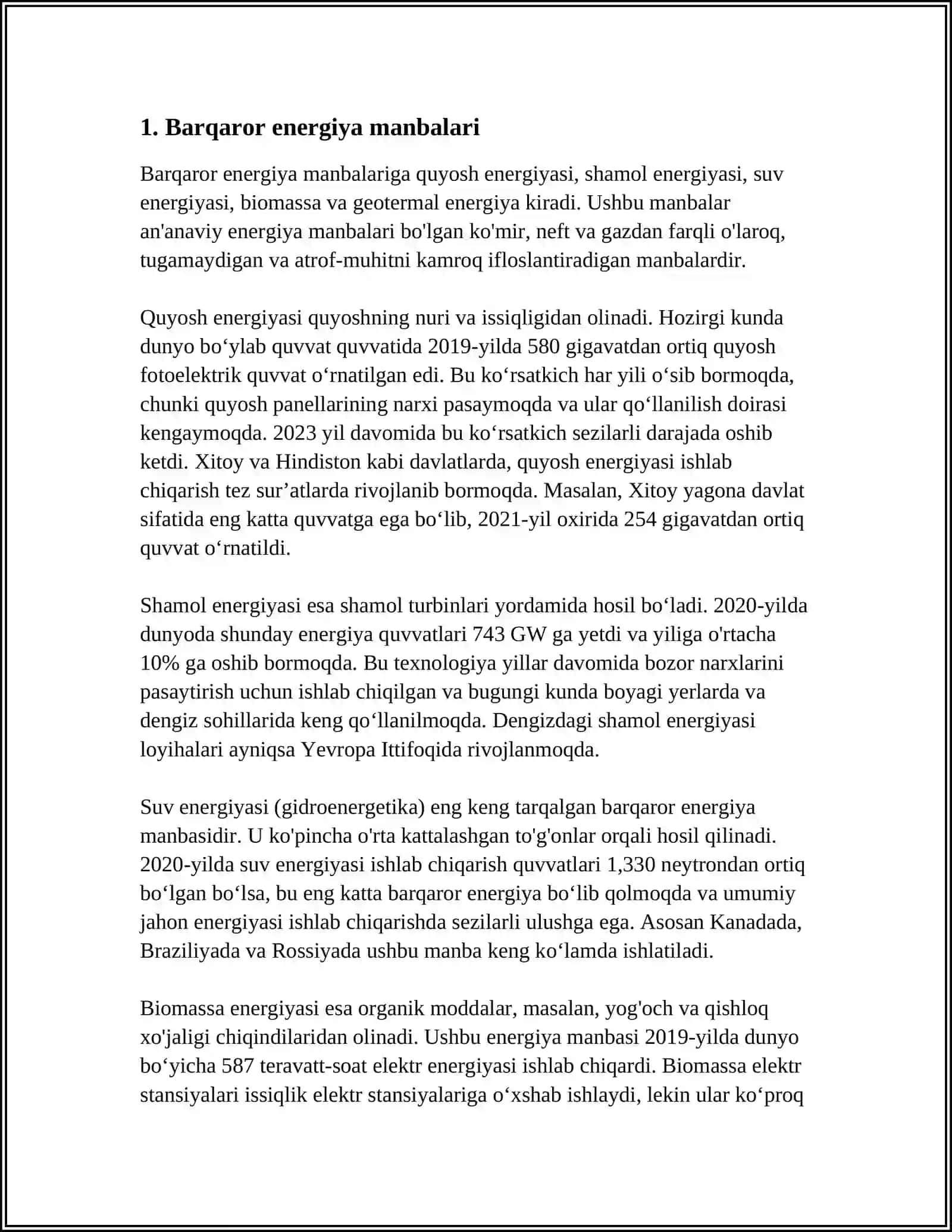MUSTAQIL ISH Mavzu: BARQAROR RIVOJLANISH STRATEGIYASI 3