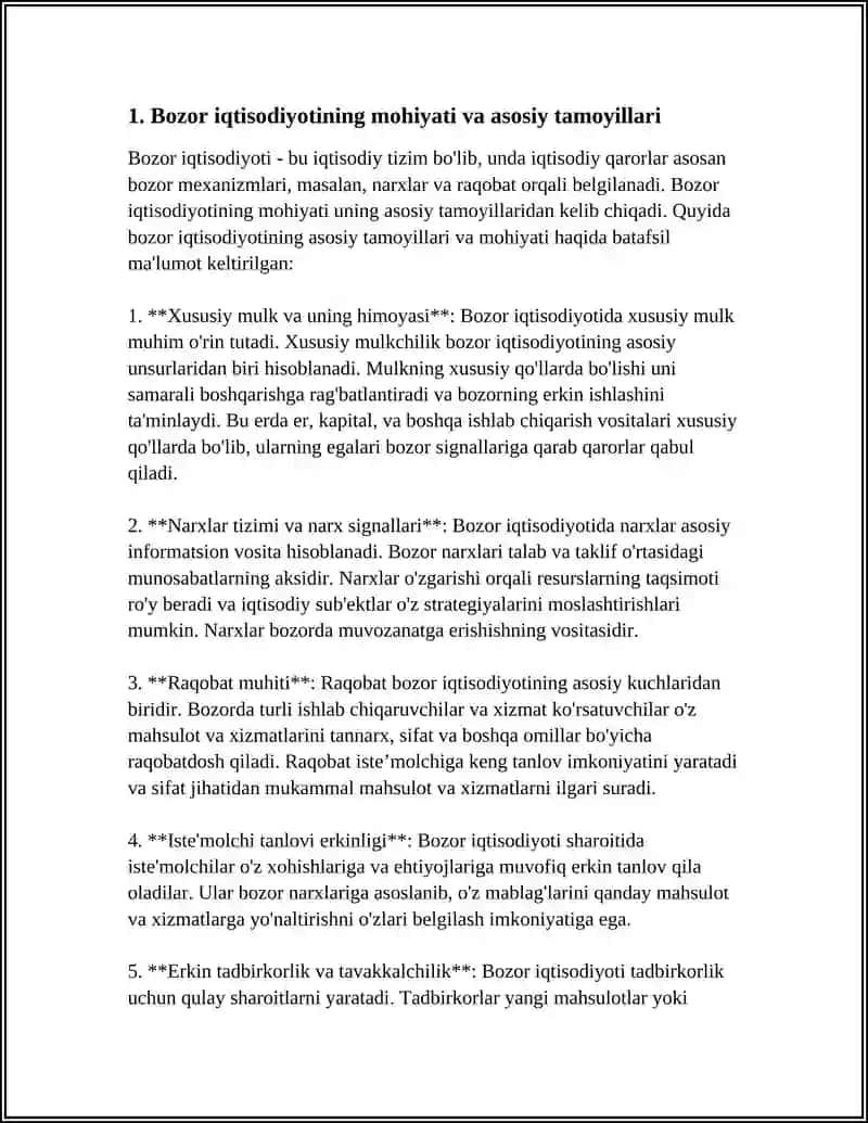 BOZOR IQTISODIYOTINING MAZMUNI VA AMAL QILISHI 3