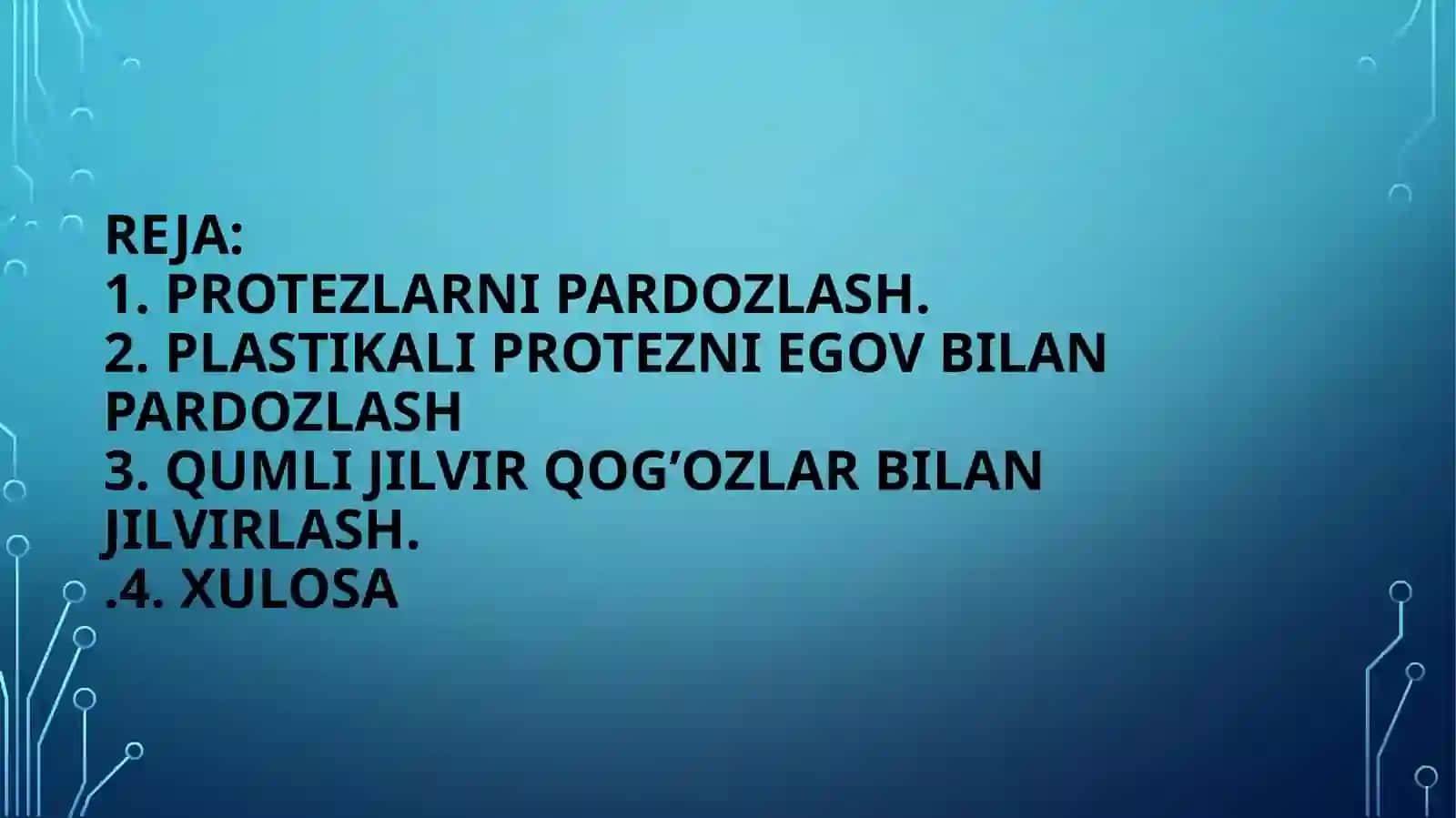 Plastinkasimon protezlarning yakuniy ishlovida  qo’llaniladigan abraziv xomashyolar turlari. 3
