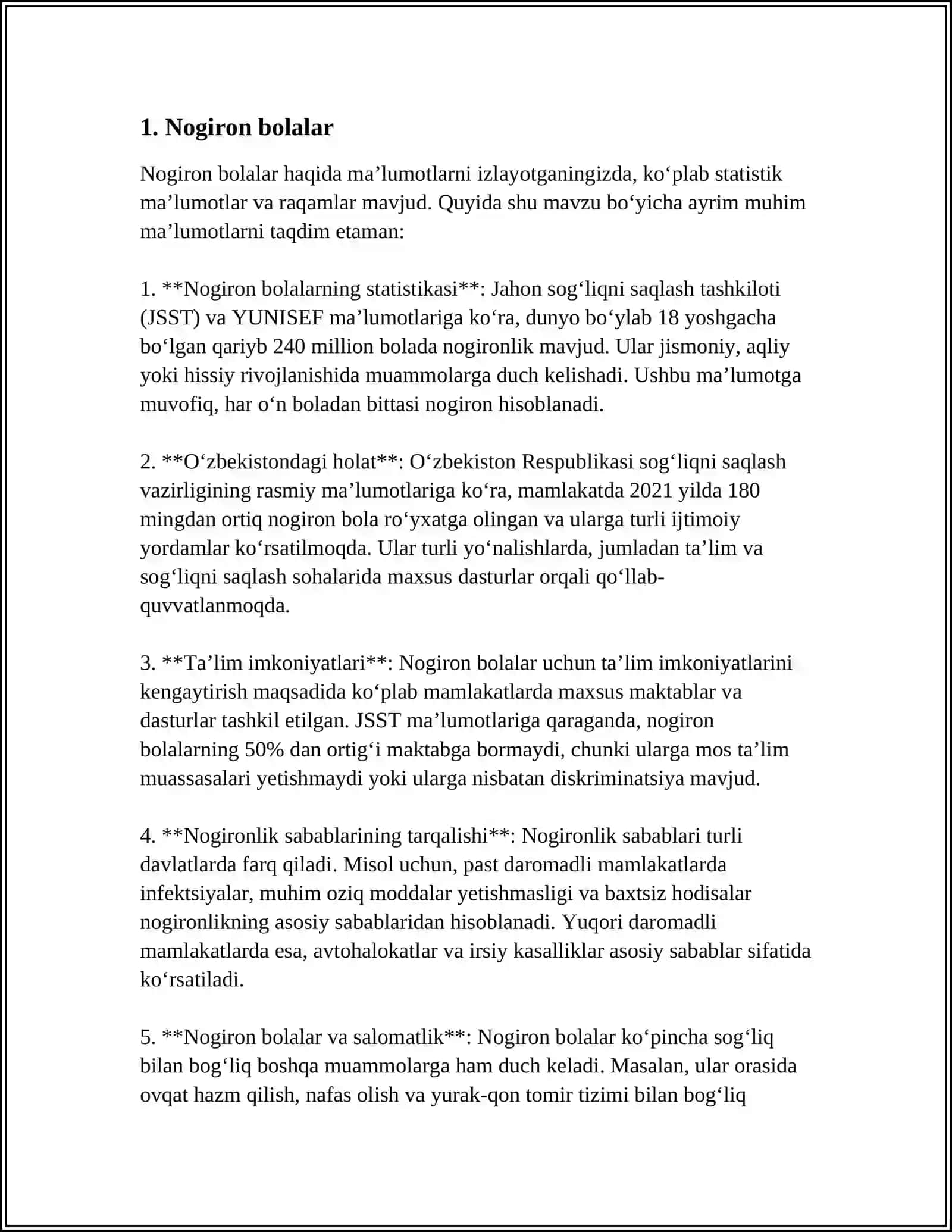ALOHIDA YORDAMGA MUHTOJ BOʻLGAN BOLALAR TOIFALARI 3