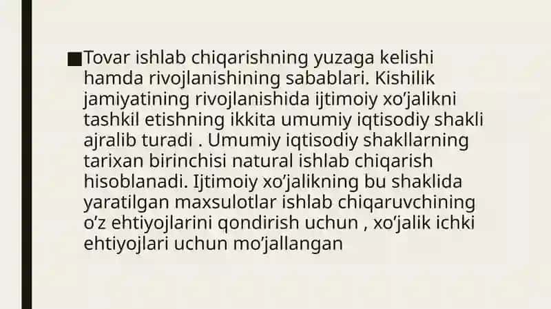 Tovar ishlab chiqarish 3