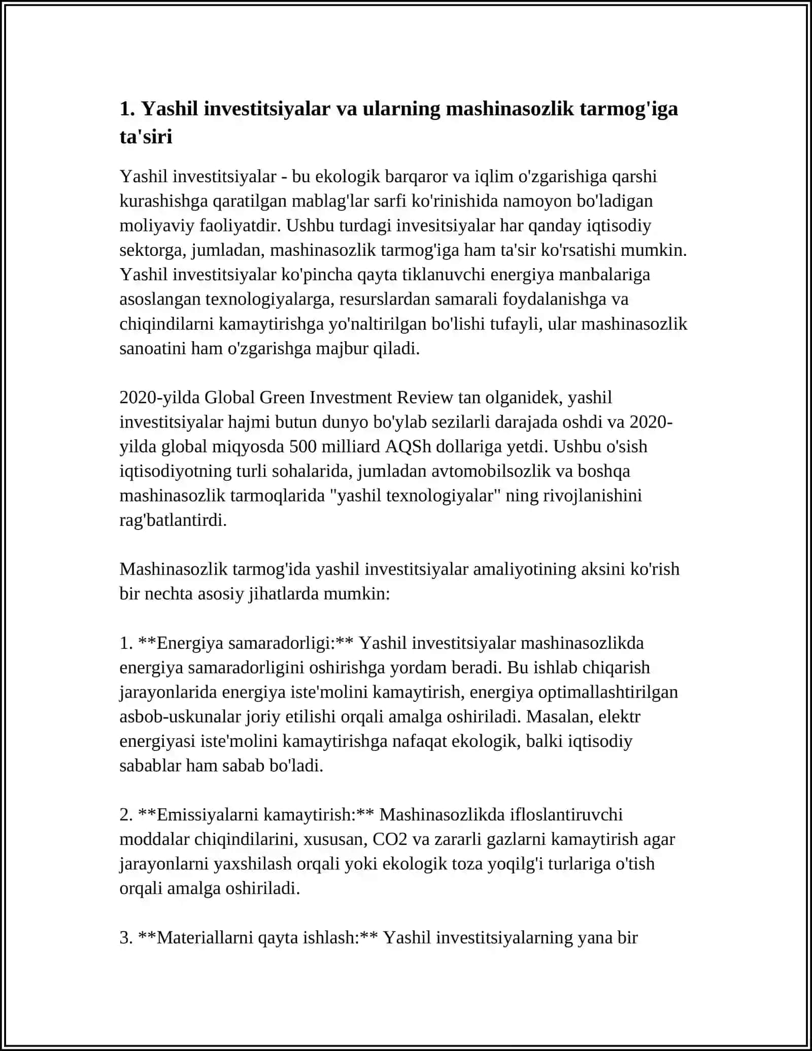 MASHINASOZLIK TARMOG'IDA YASHIL INVESTITSIYALARNING O'RNI 3