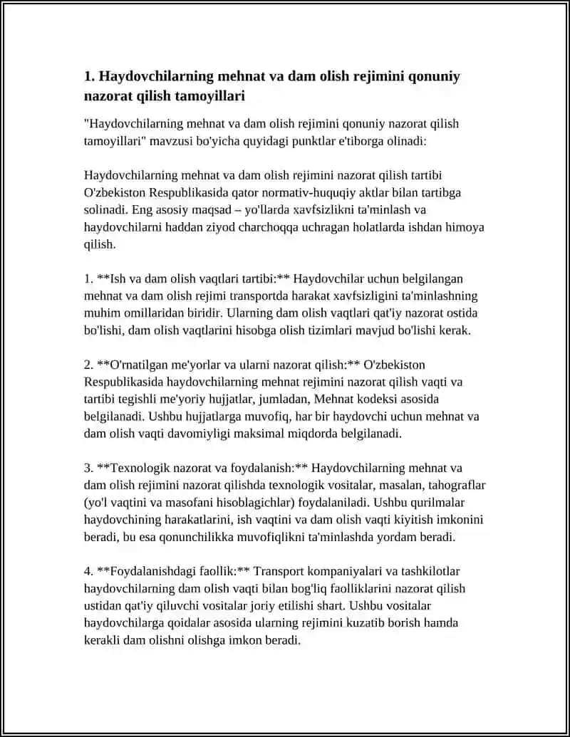 HAYDOVCHILAR MEHNAT VA DAM OLISH REJIMINI NAZORAT QILISH TARTIBI 3