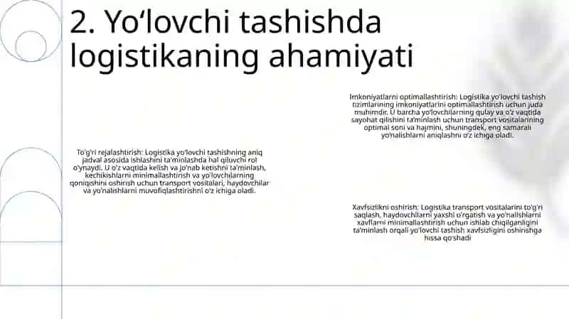 YoʻLovchi Tashishda Logistika 3