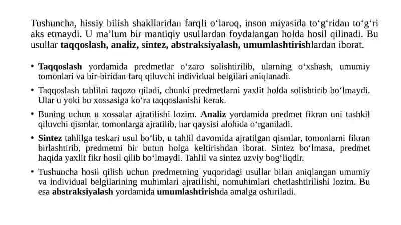 Tafakkur shakllari: tushuncha, hukm va xulosa 3