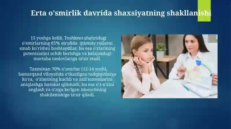 Erta o'smirlik davrida psixologik jarayonlarning shakllanish xususiyatlari 3