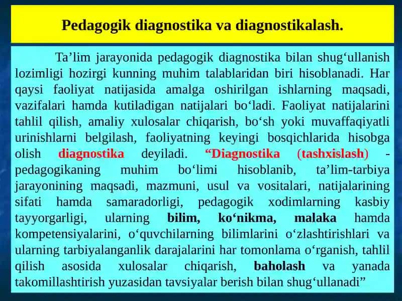 Pedagogik diagnostika 3