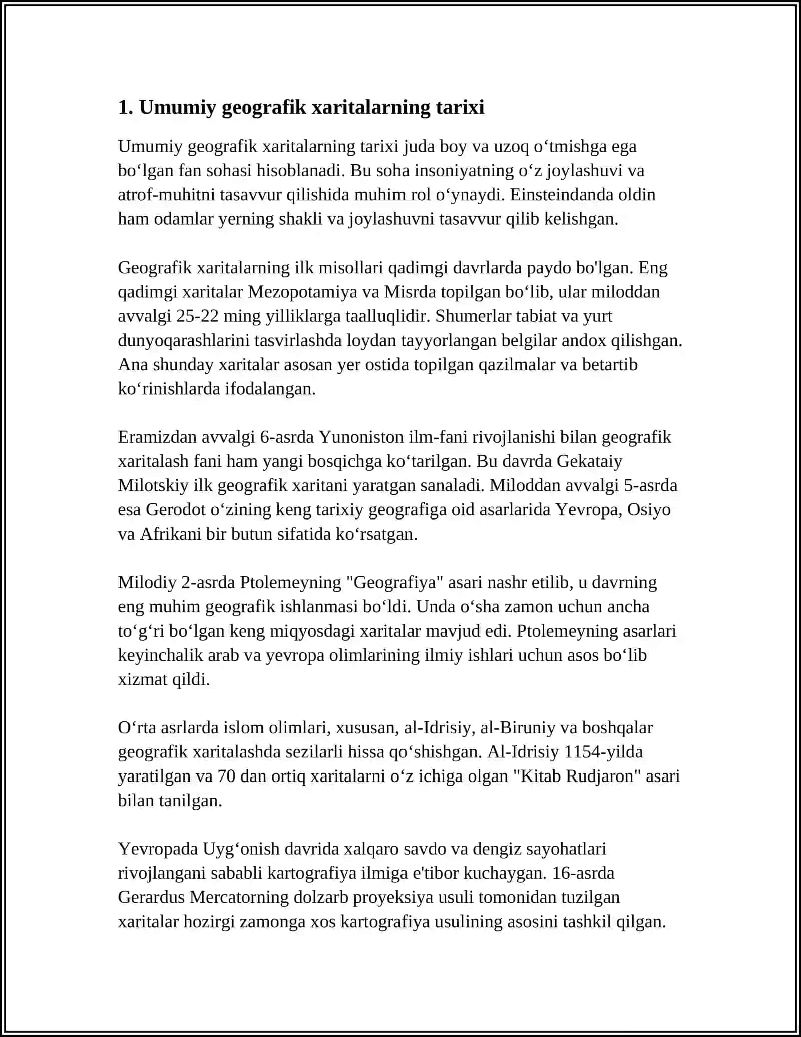 Umumiy geografik xaritalar va ularning tarkibi 3