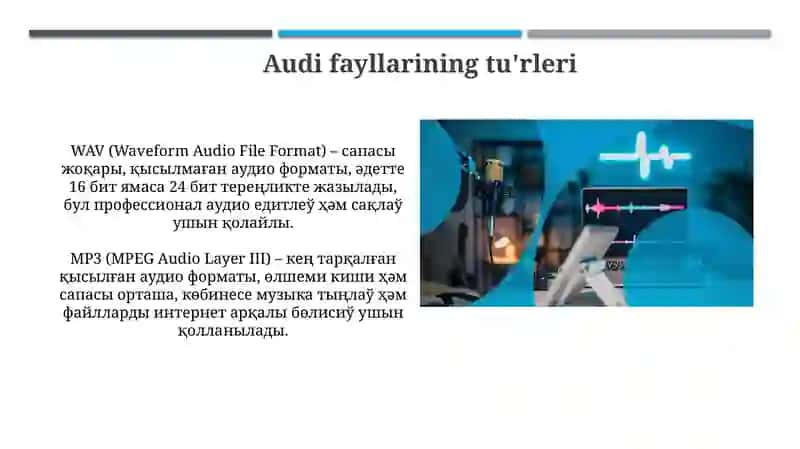 Audi fayllarining tu'rleri 3