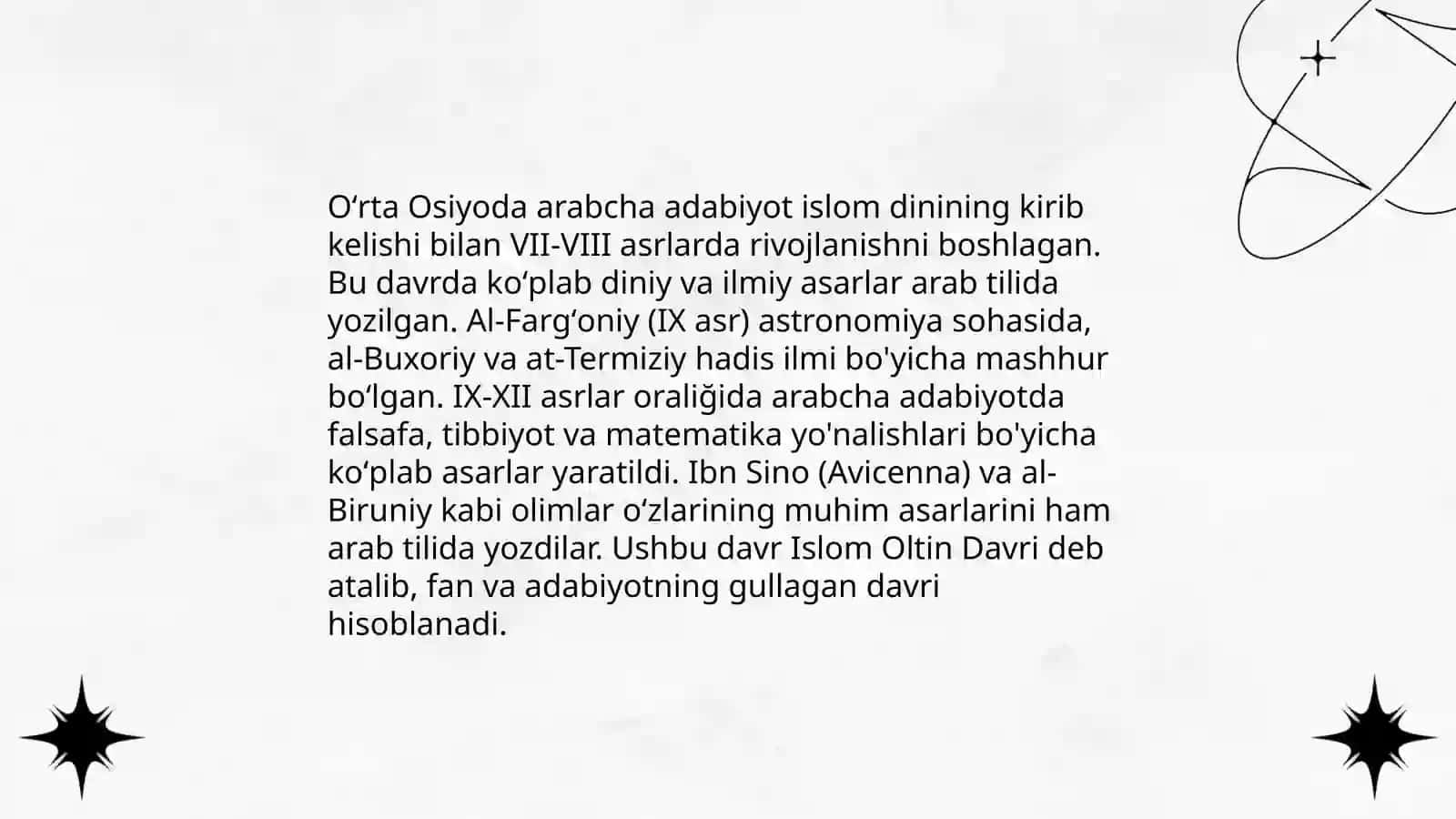 Oʼrta Osiyoda arab va fors tilidagi adabiyot. Tazkirachilik 3