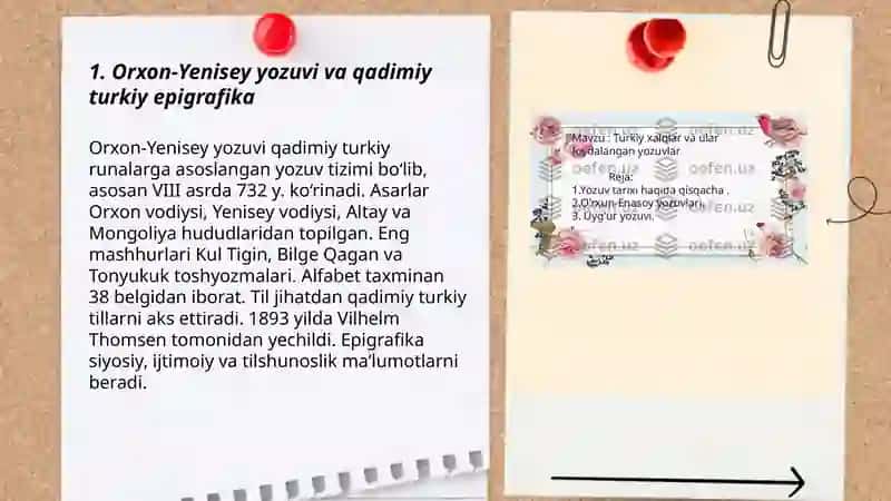 Orxon‑Yenisey yozuvi va qadimiy turkiy epigrafika 3