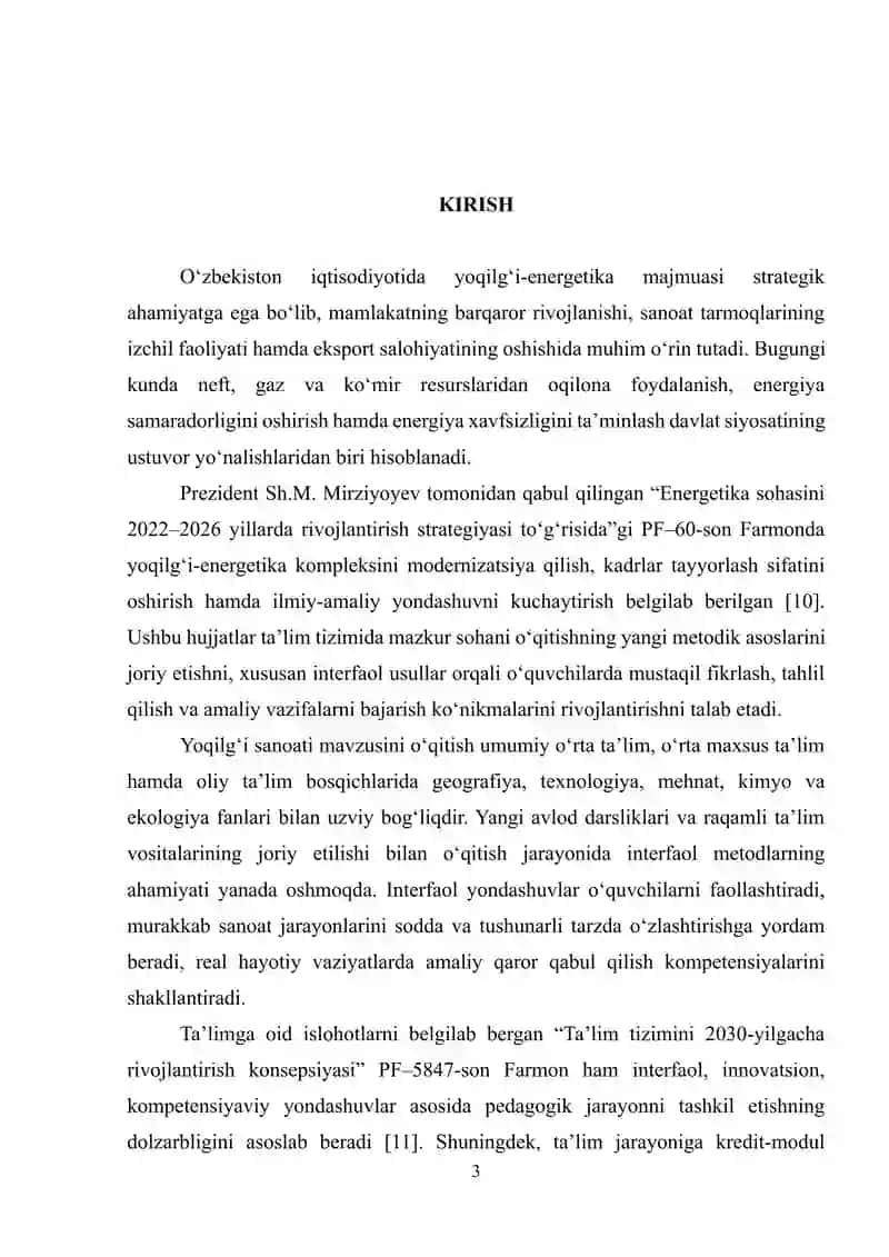 O‘zbekiston yoqilg‘i sanoati mavzusini o‘qitishda interfaol usullarni qo‘llash 3