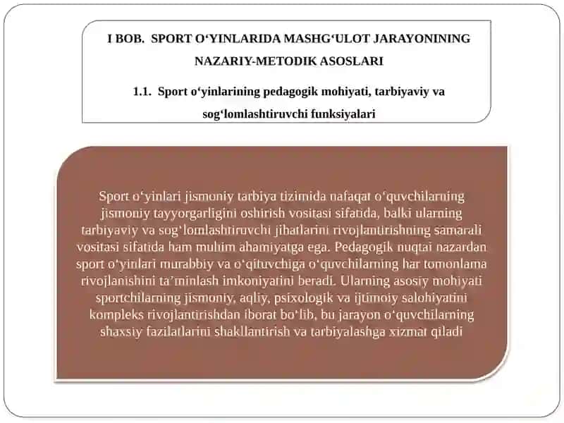BOB.SPORT O‘YINLARIDA MASHG‘ULOT JARAYONINING NAZARIY-METODIK ASOSLARI 3