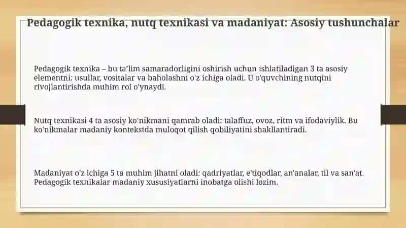 Pedagogik texnika nutq texnikasi va madaniyati 3