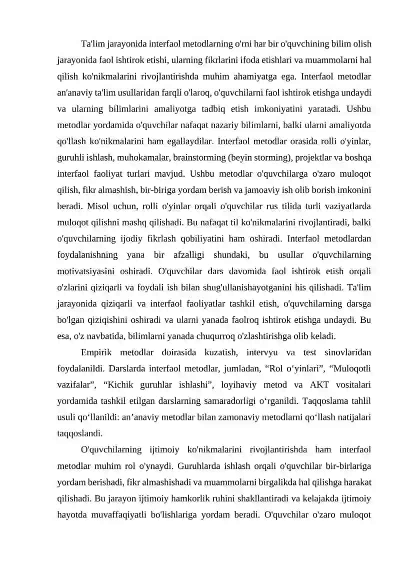 RUS TILI DARSIDA QO‘LLANILADIGAN ZAMONAVIY METODLAR 3