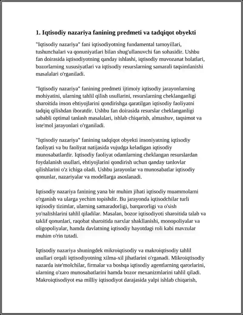 IQTISODIYOT NAZARIYASI FANINING PREDMETI VA ILMIY BILISH USULLARI 3
