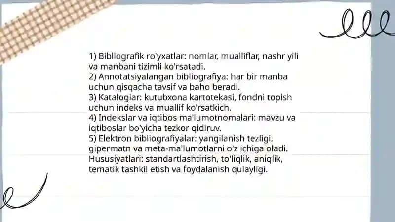 Adabiyotshunoslikning yordamchi sohalari boʼyicha hujjat turlari va hususiyatlari 3
