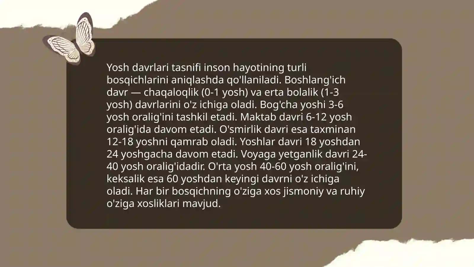 Yosh davrlari tasniflanishi, yosh inqirozlari haqida 3