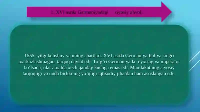 XVI -XVII ASR BIRINCHI YARMIDA GERMANIYA 3