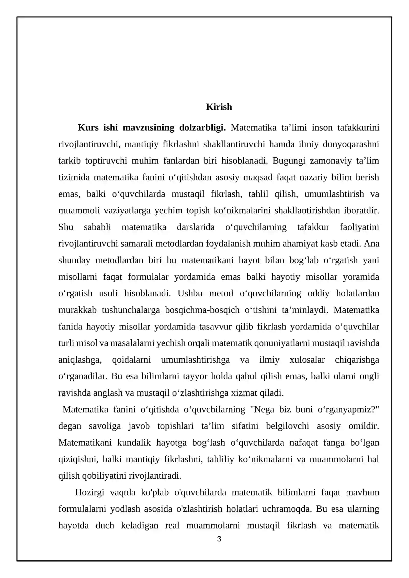 Matematikani hayot bilan bog‘lab o‘rgatish 3