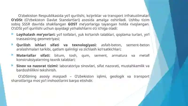 O‘ZBEKISTON VA XALQARO STANDARTLAR (AASHTO, LRFD, EUROCODE, O‘ZDST)NI O‘RGANISH VA ULARNING FARQLARINI TAHLIL QILISH 3