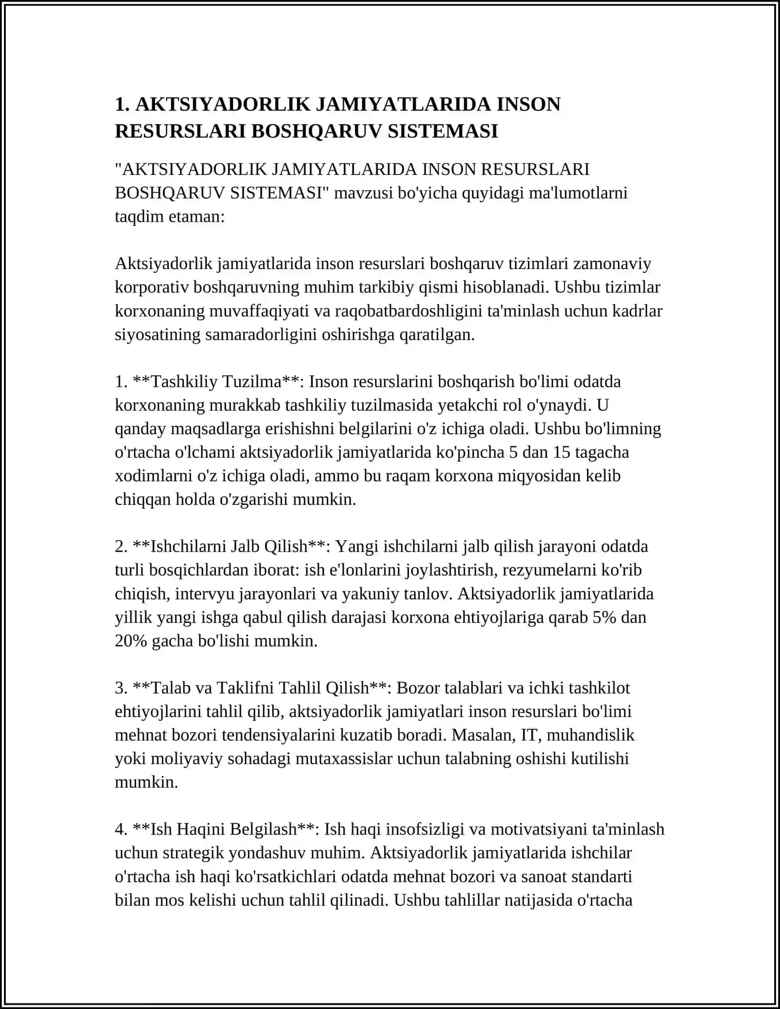 AKTSIYADORLIK JAMIYATLARIDA INSON RESURSLARINI XIZMAT-KASB JIHATIDAN KOʻTARILISHINI BOSHQARISH TIZIMI 3