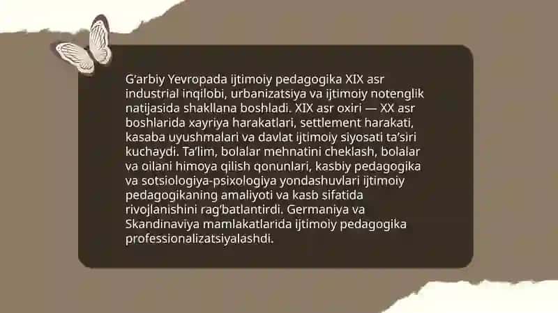 Chet elda ijtimoiy pedagogika rivojlanish tarixidan 3