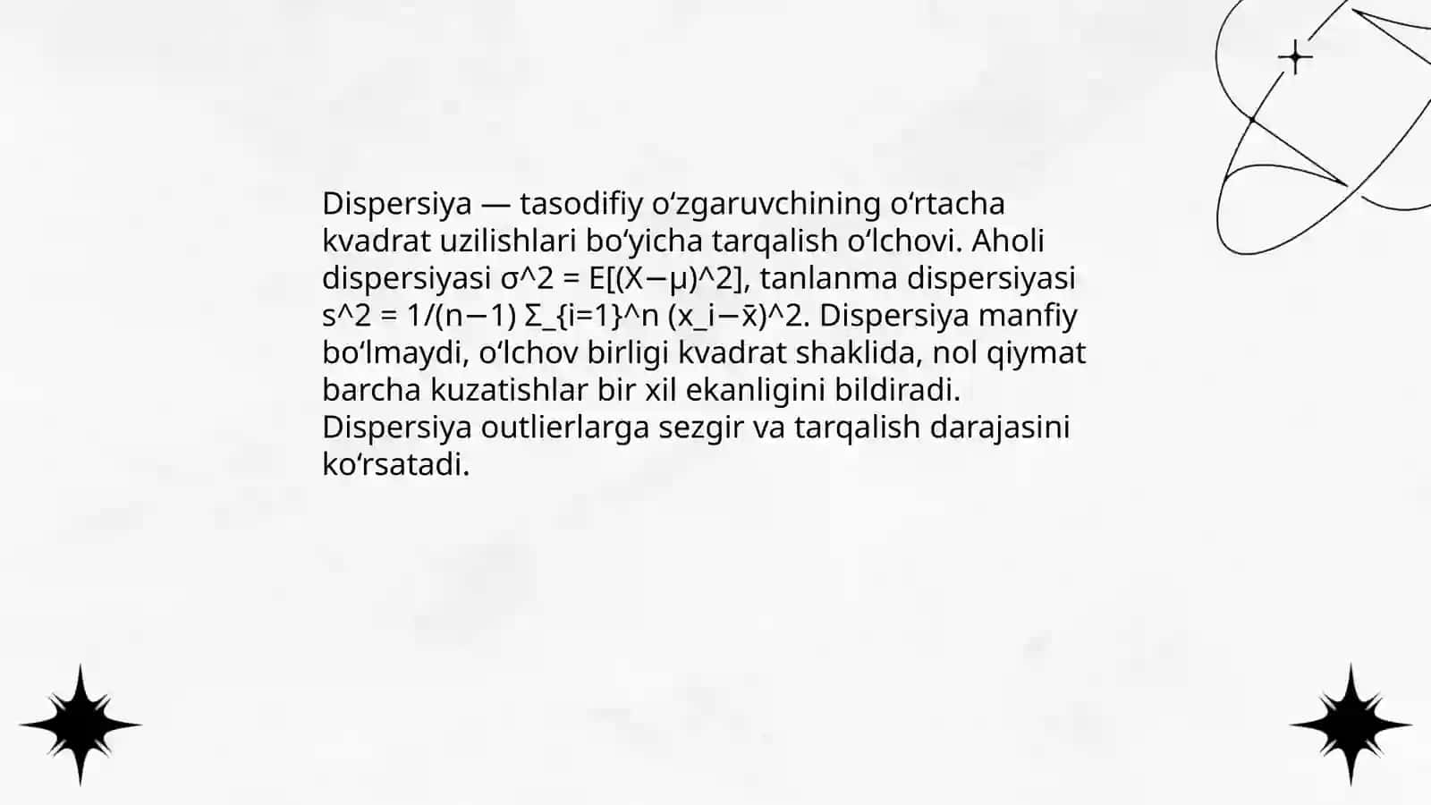 Dispersiya bahosi 3