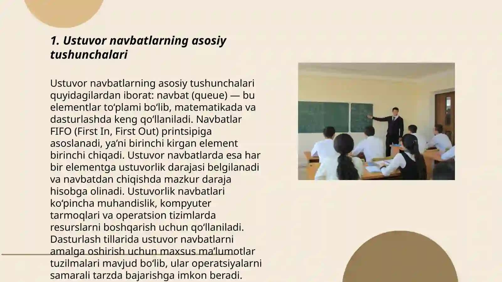 Ma'lumotlar tuzilmasi fanidan: Ustuvor navbatlar 3