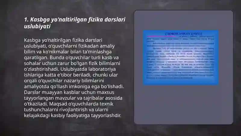 Kasb hunar maktablarida fizikani oʻqitish 3