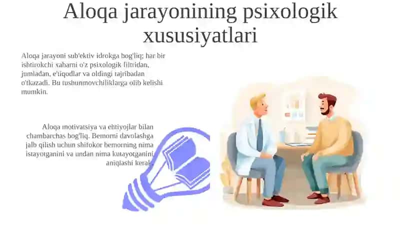 Muloqot: Shifokor va bemor muloqotining psixologik xususiyatlari 3