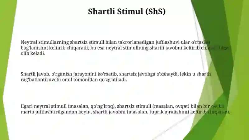Shartli reflekslarni hosil bo‘lishi mexanizimi 3