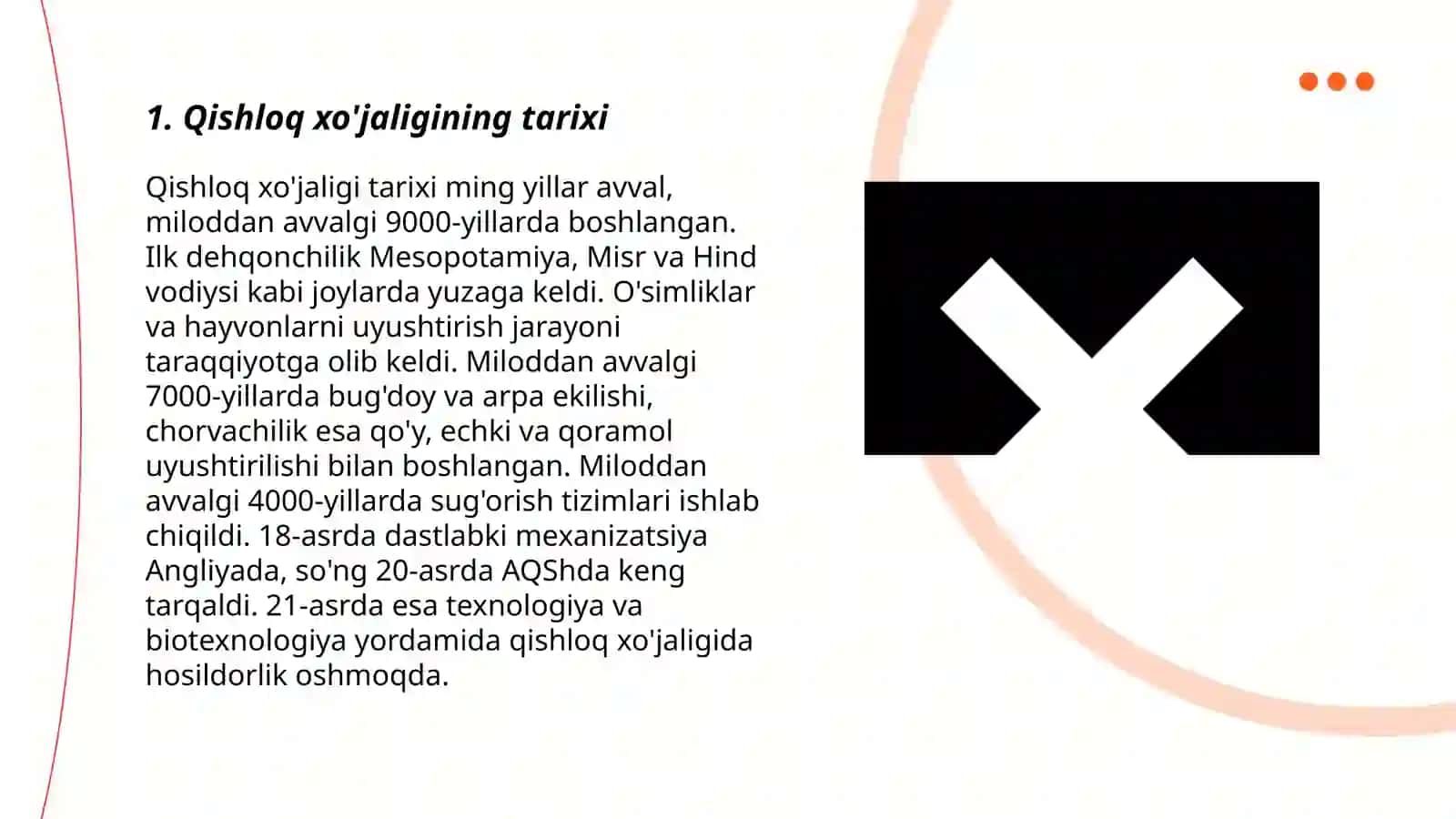 Qishloq xo'jaligining tarixi 3