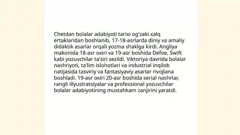 Chet el bolalar adabiyoti 3