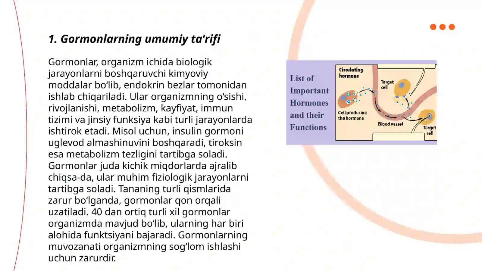 Gormonlar. Prostoglandinlar va ularning biologik ahamiyati 3