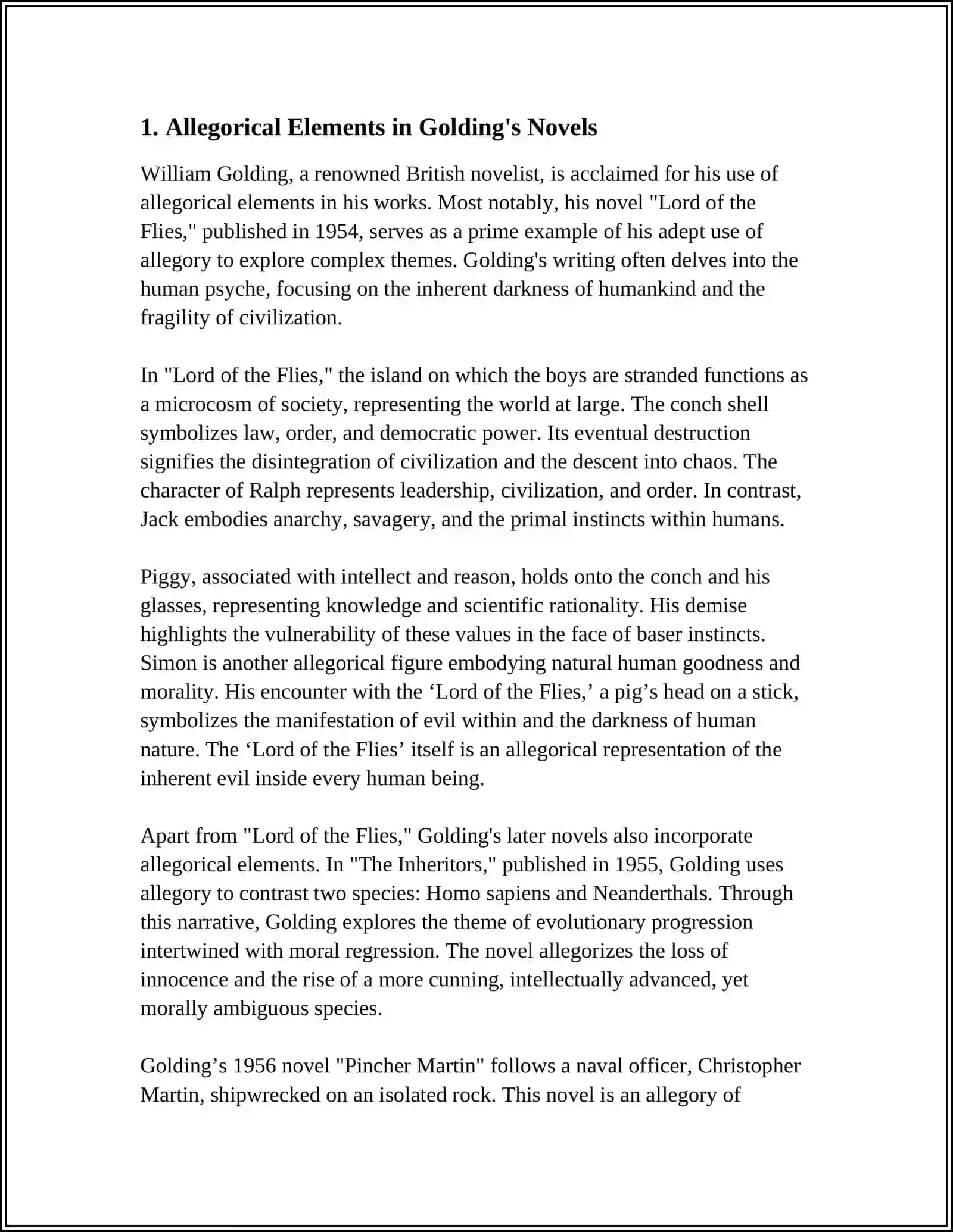 WILLIAM GOLDING'S PHILOSOPHICAL FANTASY NOVELS IN MODERNISM 3