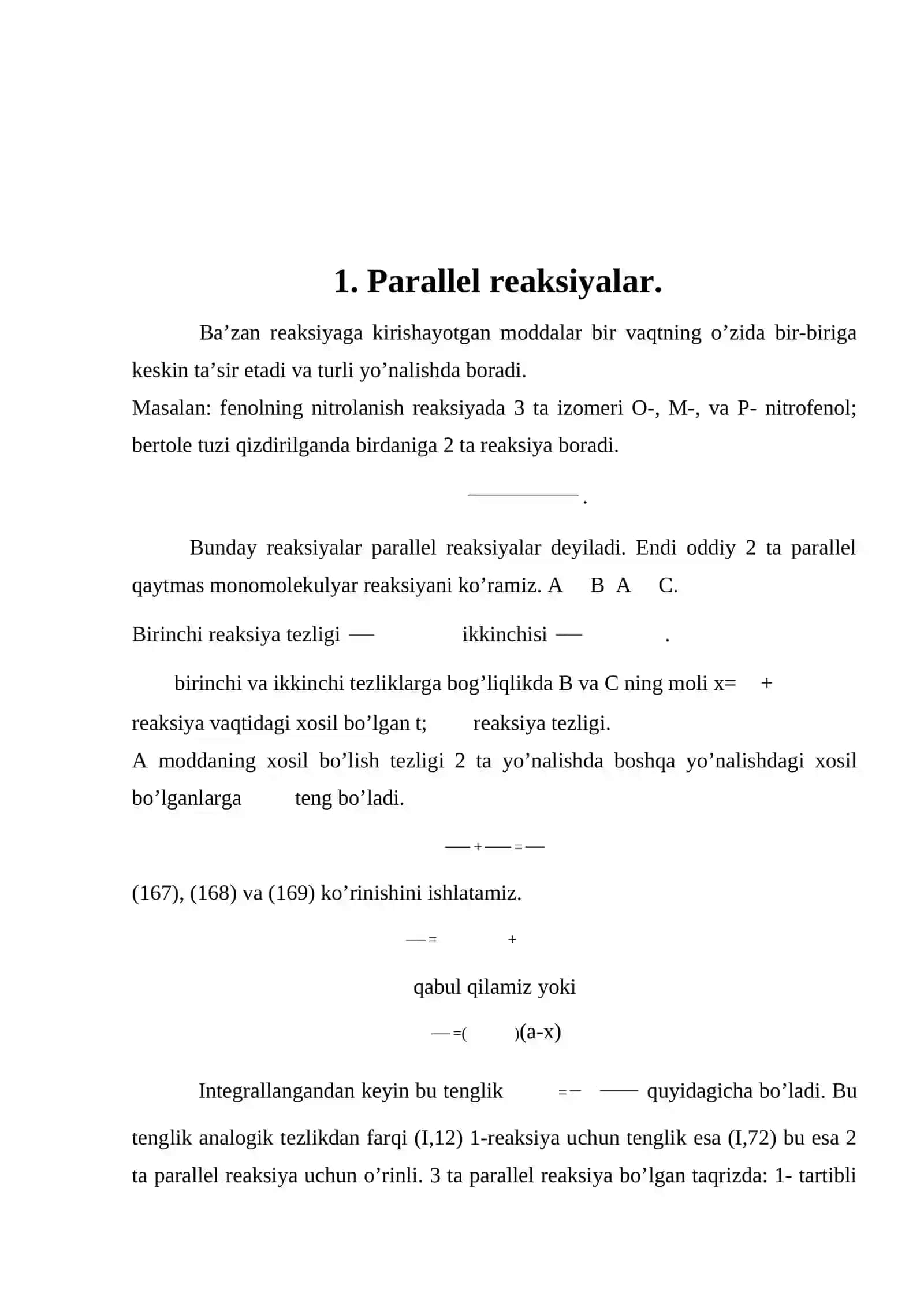 Parallel reaksiyalar 3