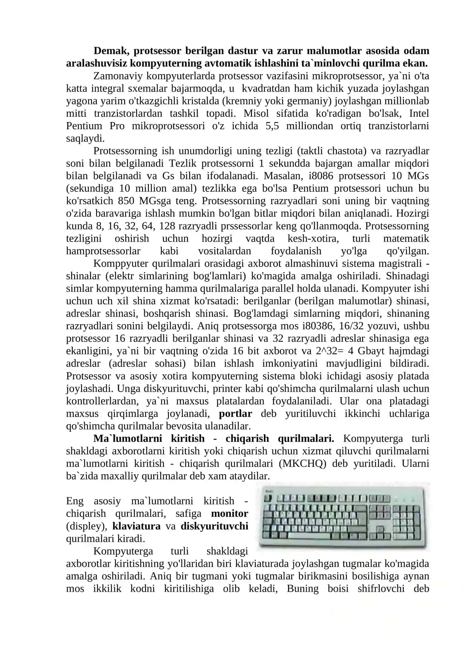 Shaxsiy kompyuterning asosiy qurilmalari 3