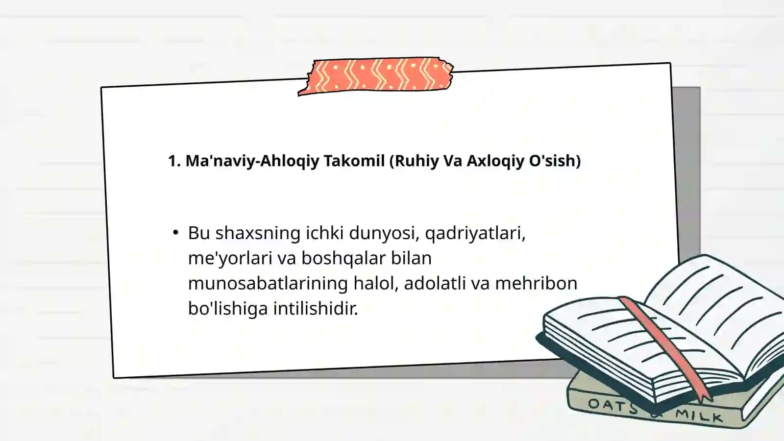 Shaxsning maʼnaviy ahloqiy takomili, oʻzini oʻzi himoya qilish va boshqarish imkoniyatlari 3