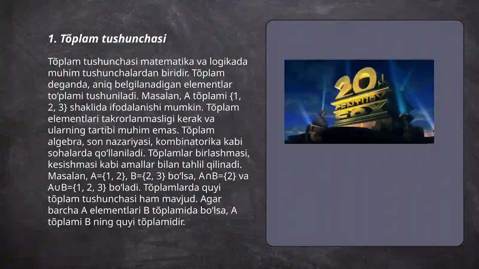 Tõplam tushunchasi va ular ustida amalar 3