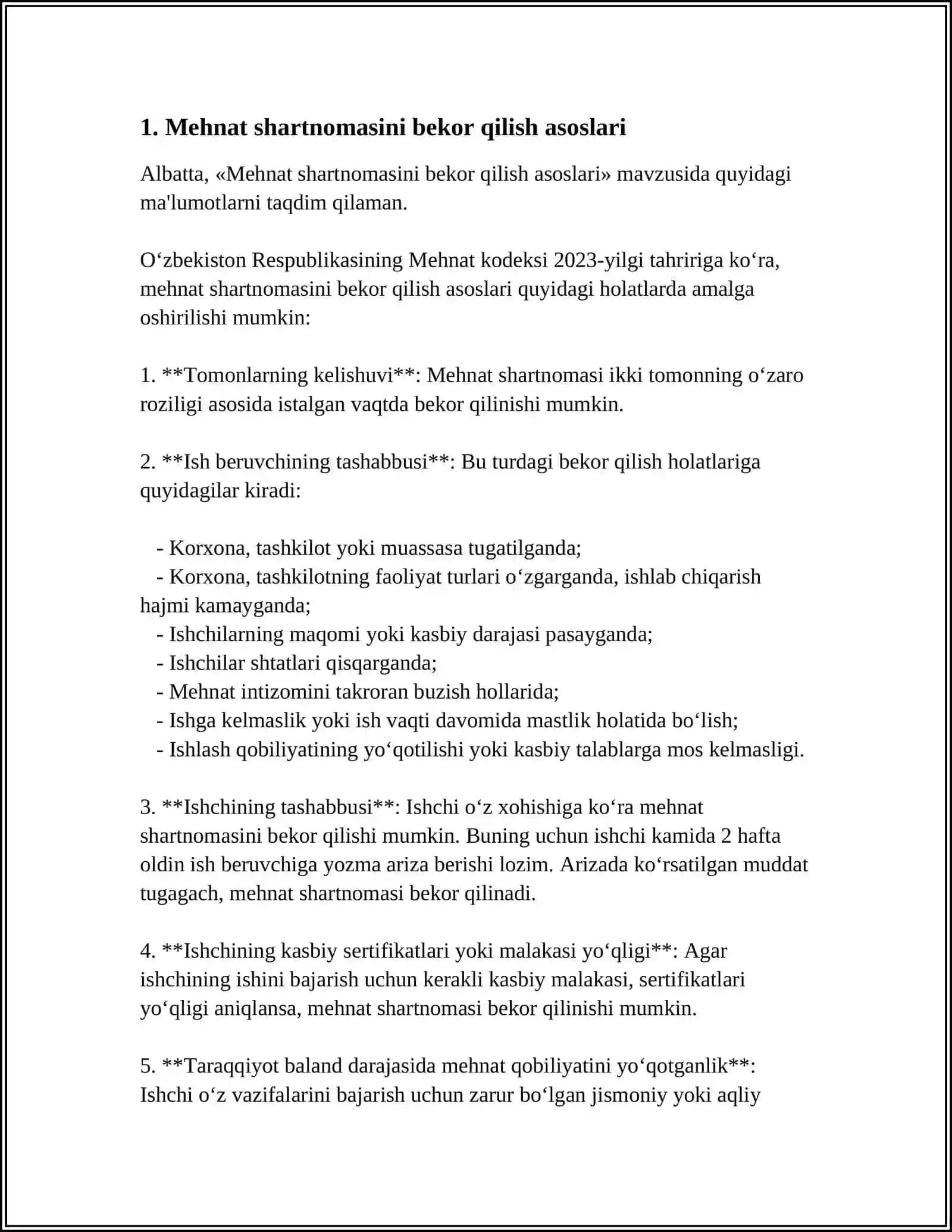 XODIM TASHABBUSI BILAN MEHNAT SHARTNOMASINI BEKOR QILISH TARTIBI 3