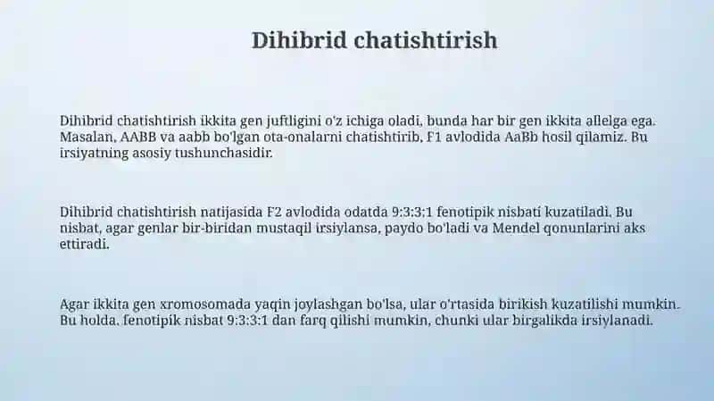 Di VA poliduragay chatishtirish allel bo'lmagan genlarning oʻzaro tasiri 3