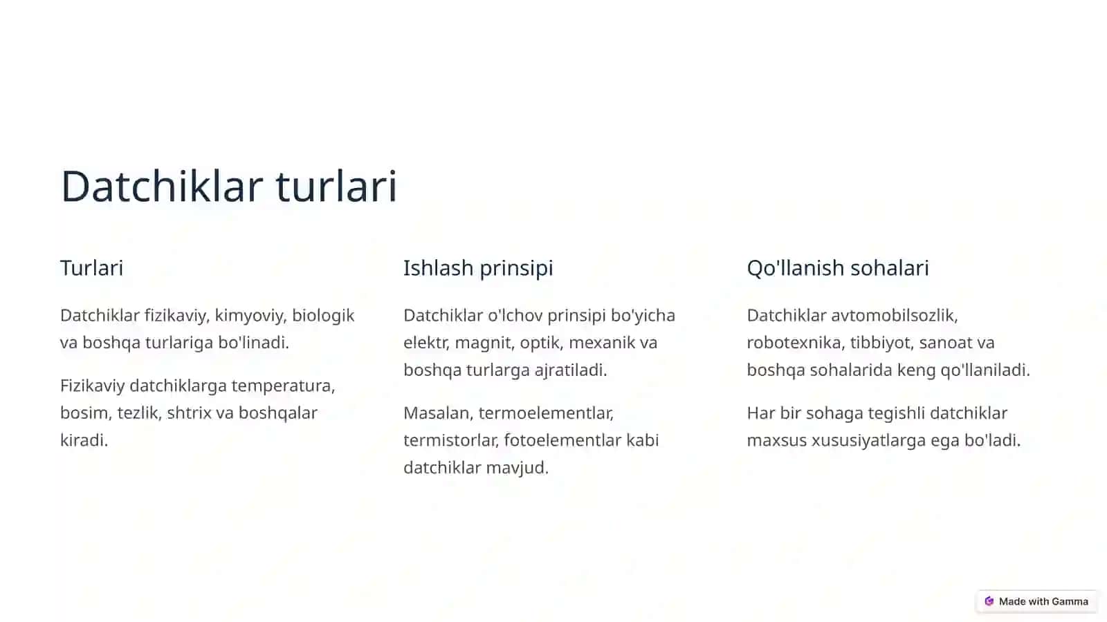 Datchiklar va ularning klasiffikatsiyasi 3
