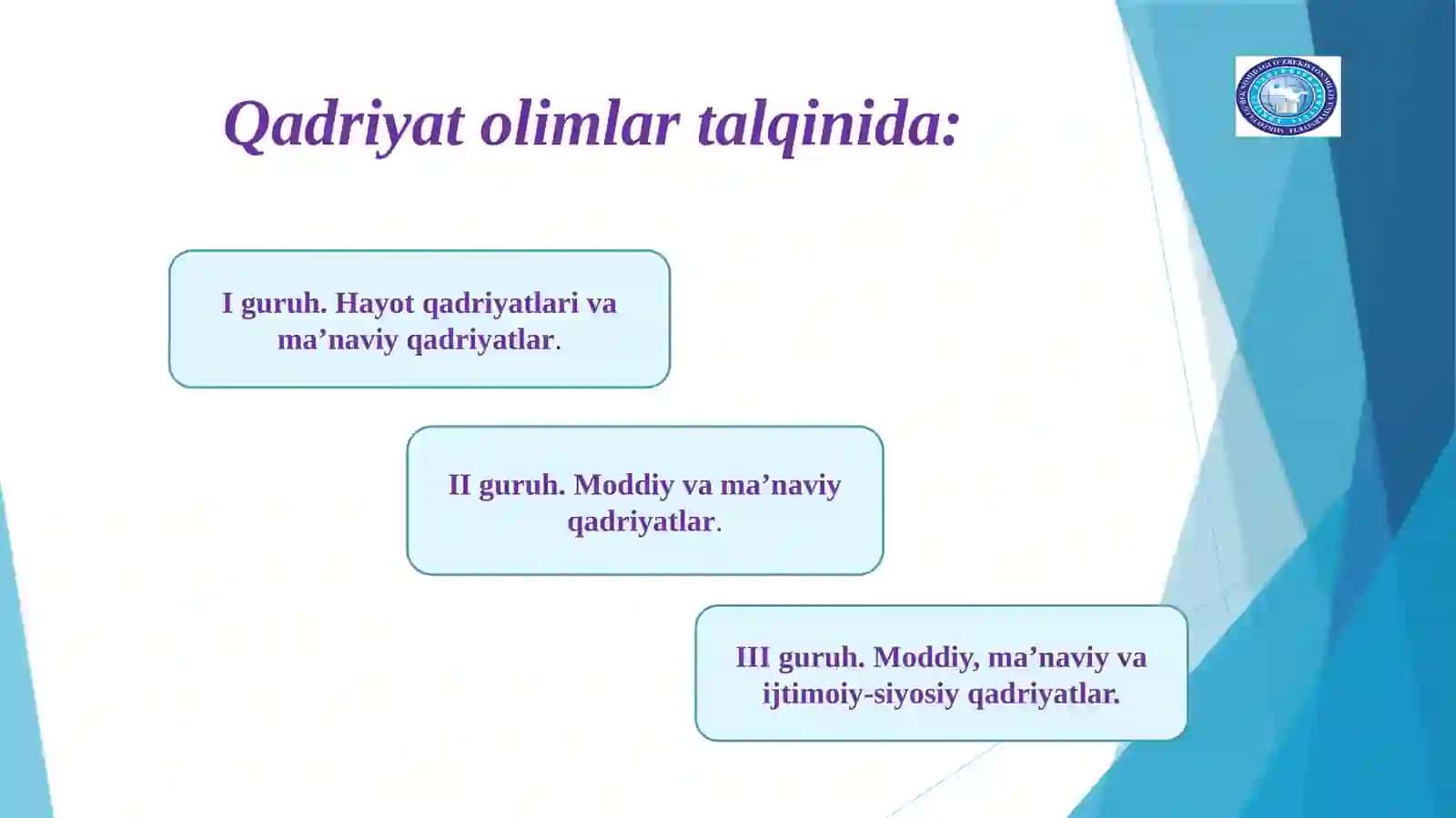 MILLIY QADRIYATLAR – MILLAT IFTIXORI. O‘ZBEK TILIDA SO‘Z YASALISHI 3